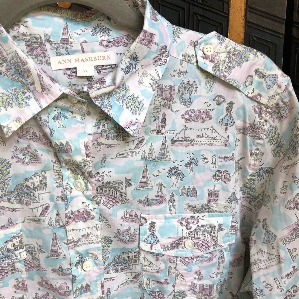 Ann Mashburn Camp Shirt in Size XL
